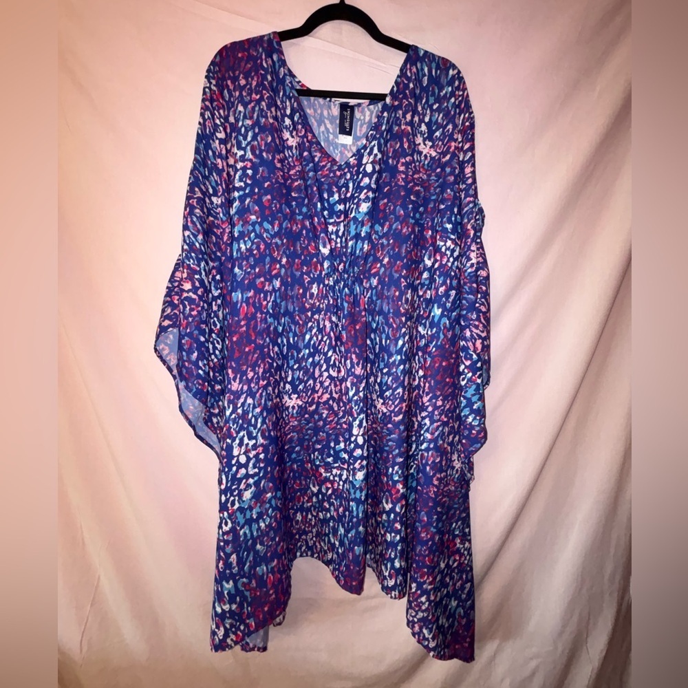 Swimsuits For All Blue and Pink Oversized Tunic